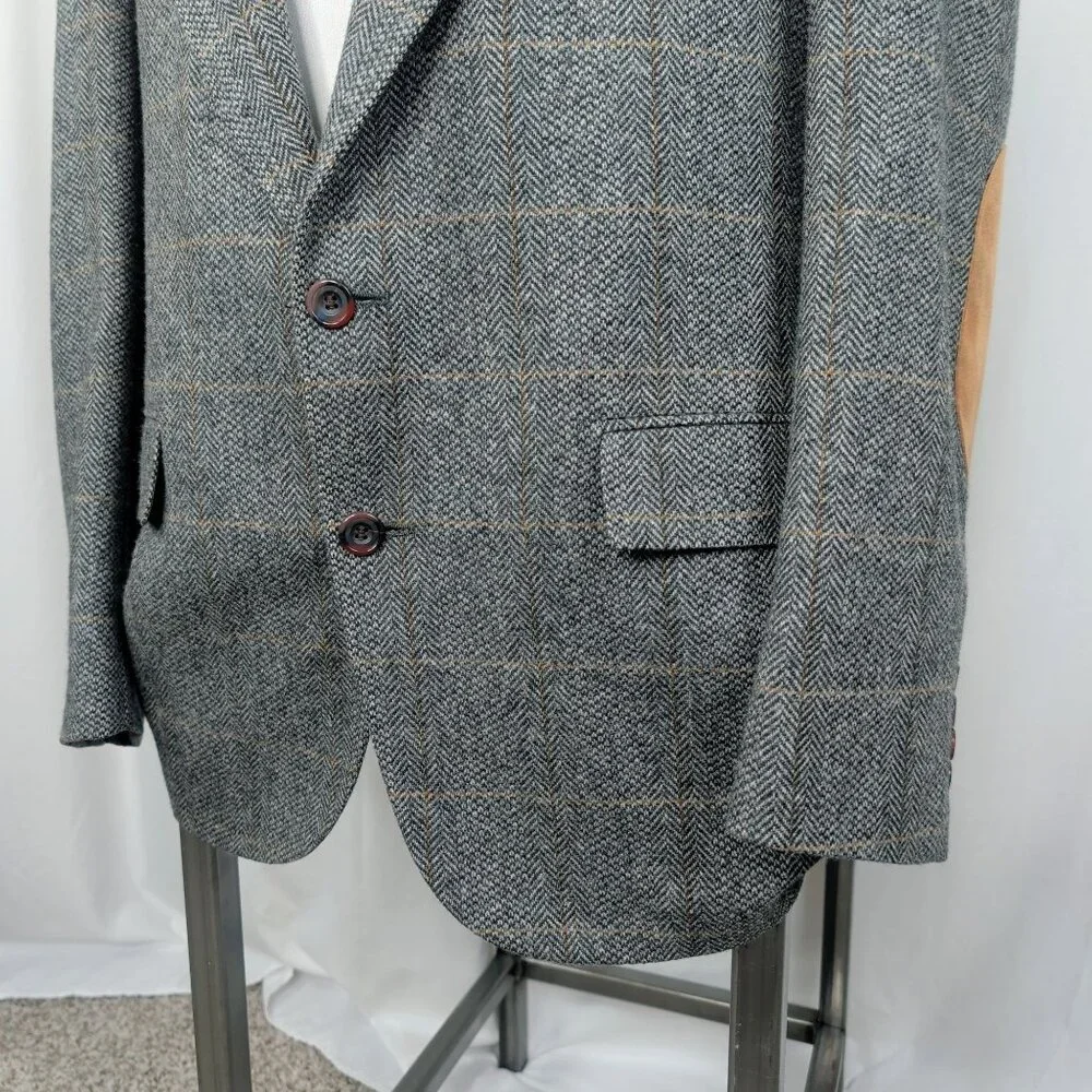 Vintage Evan Picone Gray Tweed Blazer 41R Medium Sportscoat